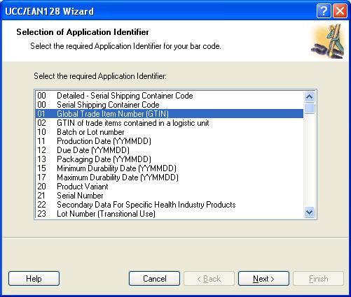 Using EAN.UCC 128 Wizard Using EAN.UCC 128 Wizard This wizard allows you to define the data structure for EAN.UCC 128 bar code.