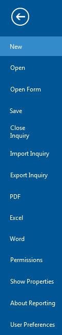 Within this view, you manage your documents and see related data about them; you can create a new inquiry, open and close inquiries, export to PDF and Microsoft Excel, view permissions, and more.