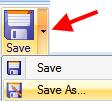 Save Reports Save reports by completing the following steps: Ribbon: Home > Documents 1. Click the Save button (or the drop-down to select Save As): 2.