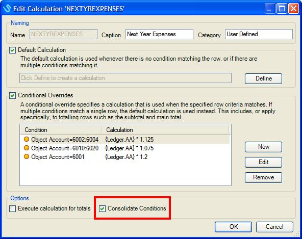 Consolidate Conditions You can create conditions at a detail level based on a column