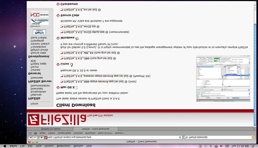 MTweb and Macintosh Computers FTP Using FileZilla Download FileZilla http://filezilla-project.org/download.php 1. Launch your Internet browser of choice and go to to download FileZilla.