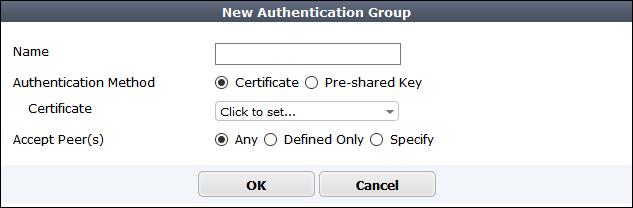 WAN Optimization and Web Caching WAN optimization peers have an authentication group with the same name and settings.