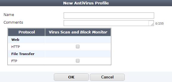 Security Profiles The Security Profiles menu provides access to antivirus, web filter, and ICAP profiles, as well as DLP sensors and filters, and ICAP server settings.