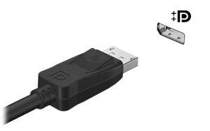 To connect a digital display device, connect the device cable to the DisplayPort.