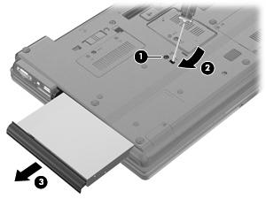 Replacing a drive in the upgrade bay The upgrade bay can hold either a hard drive or an optical drive. Removing the protective insert The upgrade bay may contain a protective insert.