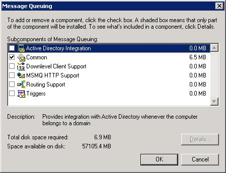 Integration Click Add/Remove Windows Components Highlight Application Server and click Details Ensure the following