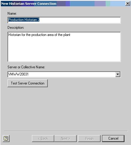 FactoryTalk Historian SE Installation and Configuration Guide 1. To start the wizard, right-click the Historical Data folder (located in the Connections folder) in the Project Explorer.