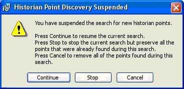 Help Symbol: brings up the Help for this dialog. Cancel: suspends the search. 5. Click [Cancel] to pause the discovery process.