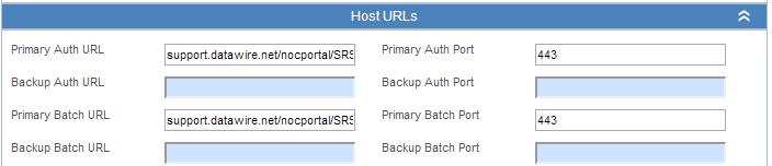 All of the Host URLs, Ports, Phone Numbers and Baud Rates are pre-set in the record, so there is no need to make further changes to the Processor Host (First Data Omaha) Tab.