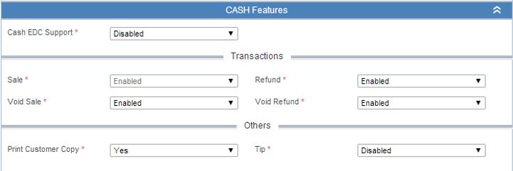 Cash Features The Cash Features functionality is a record keeping feature that is extremely rarely used, and is disabled by default.