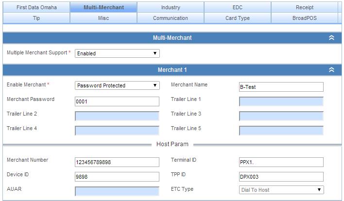 Enable Multi-Merchant Support Enable Merchant (Password Protect) Input the specific merchant data for Merchant 1 (Use the same ID