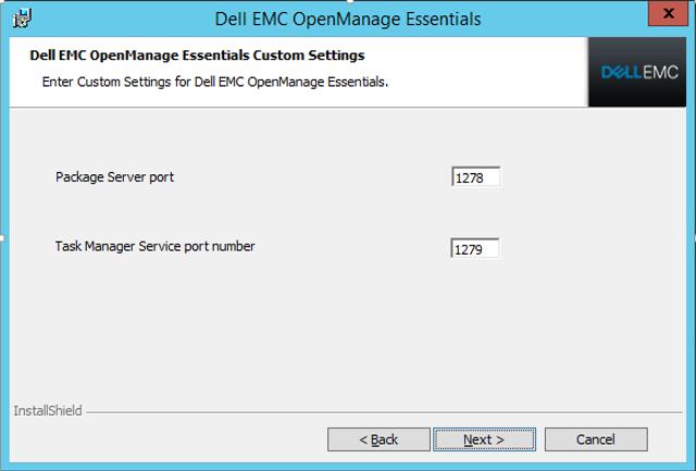 28 Installing Dell EMC OpenManage Essentials Custom