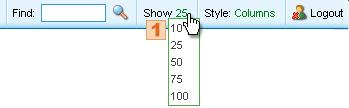 Figure 18: Filtering a report by keyword. To filter a report, type the word(s) to filter by in the Find text box on the Menu Bar ( in Figure 18) and click the magnifying glass icon ( ).