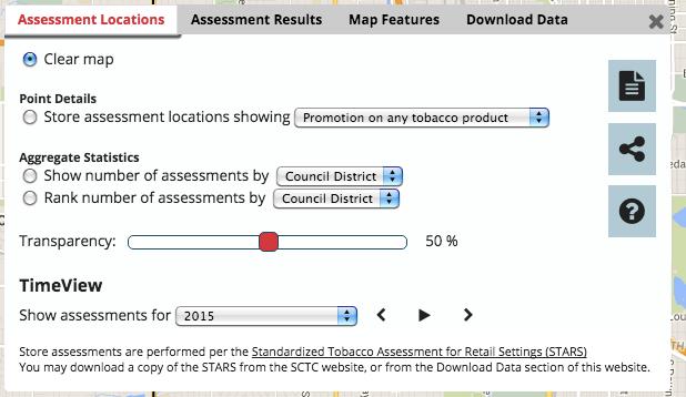 Assessments To the right of the red Choose an option box, you will find mapping options listed in a dark blue navigation bar.