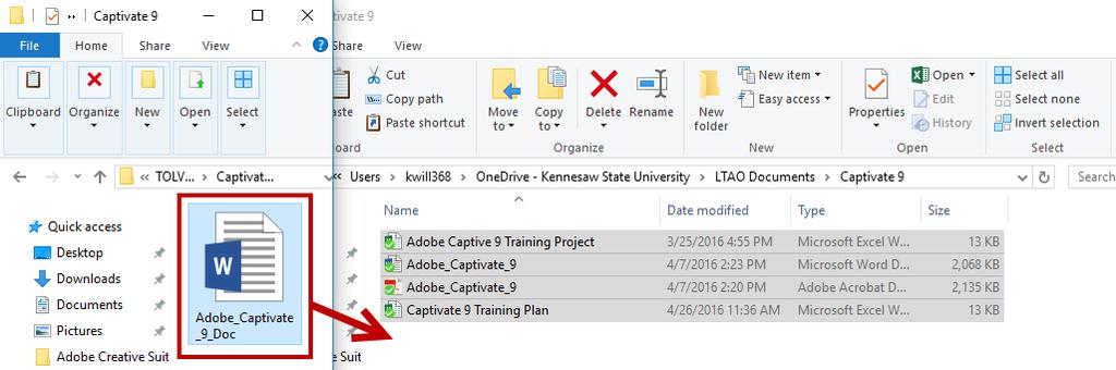 Moving Files You can move files, or an entire folder containing all your files, to your OneDrive.