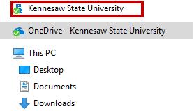 Figure 35 - Click the Kennesaw State University Folder 9.