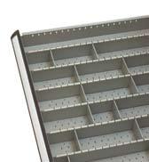 5 m Drawer height: 75 mm / 100 mm / 125 mm / 150 mm / 200 mm / 250 mm / 300 mm Drawer and compartment accessories: non-slip mats channel sets box