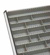 5 m Drawer height: 75 mm / 100 mm / 125 mm / 150 mm / 200 mm / 250 mm / 300 mm Drawer and compartment accessories: non-slip mats channel sets box inserts