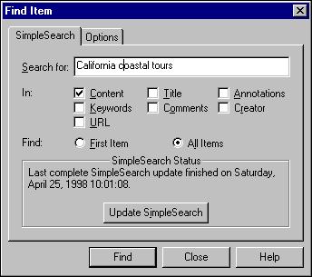 44 CHAPTER 3: FILING ITEMS 4. Select the buttons to find just the first, or all items that have that text. Click Find.