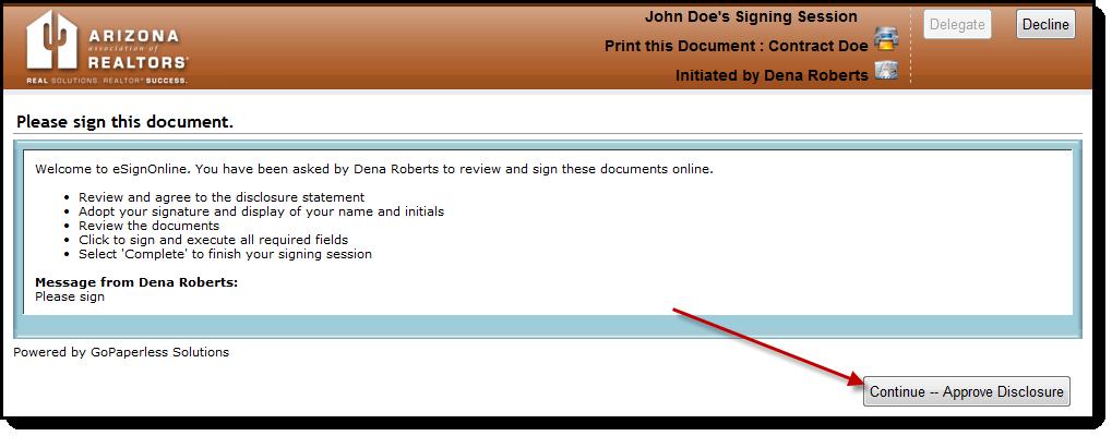Step by Step Instructions for signing an esign Transaction. 1.
