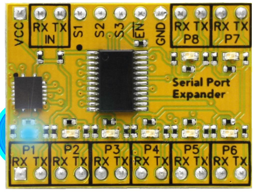 3 volts Description The Atlas Scientific 8:1 Serial Port Expander, enables the user to easily expand one hardware serial