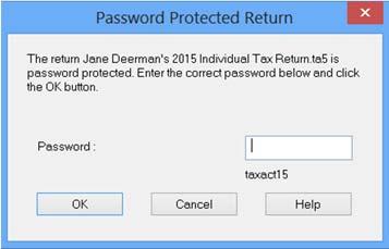 Password-Protect Client Returns In Client Manager, double click to open return.