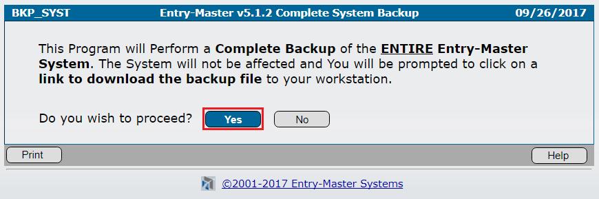 To perform a Complete System Backup, click on Option 1 Complete System Backup from the Disk Utilities Menu (see Figure 4-3 below): Figure 4-3.