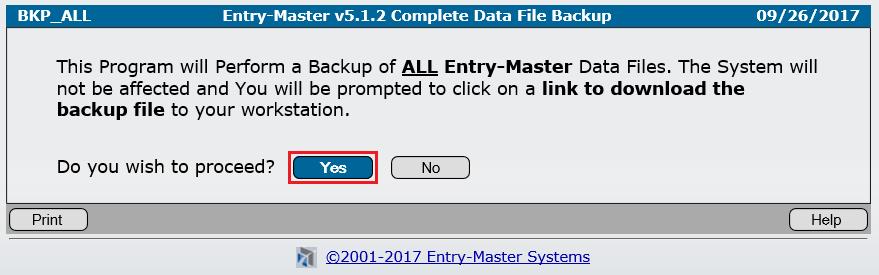 To perform a Complete Data Backup, click on Option 2 Complete Data Backup from the Disk Utilities Menu (see Figure 4-9 below): Figure 4-9.