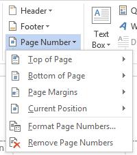 To Add Page Numbers on Page 1 and 2: 1) Starting on page 1, click on the Insert tab 2) Click on Page Number in the Header & Footer