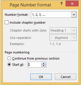 Page 1: 1) Highlight the page number in the Footer Section 3 area 2) Click on Page Number on the Header & Footer Tools tab 3) Click on