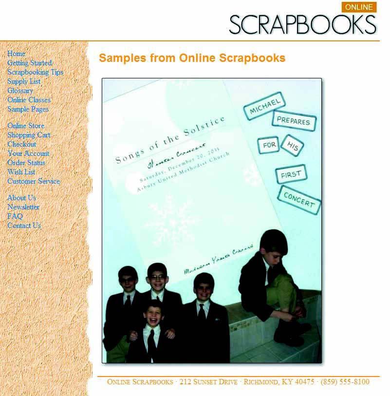 Tutorial 4 Website Kathy wants to show scrapbook samples each month And she wants to have callouts that highlight certain portions of the scrapbook sample for the