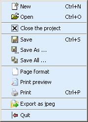 2.5.2 Interface Overview MENUS File Menu Figure 2-14. ProEd File Menu Open: opens a XPDL file containing process definition(s). Close the project: closes the current project.