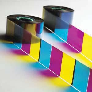 COLOR PRINT RIBBONS FEATURING INTELLIGENT SUPPLIES TECHNOLOGY 568116-001 Full color ribbon set (YMC) Each set contains: -Yellow color ribbon -Magenta color ribbon -Cyan color ribbon Up to 31,370