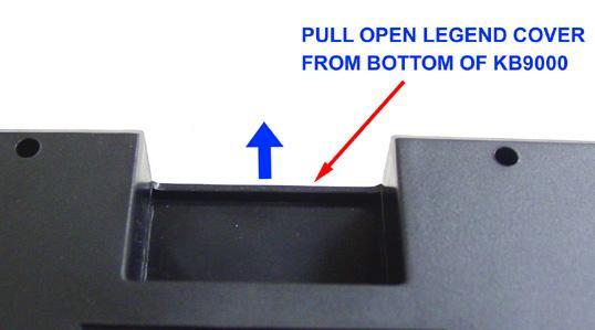 1 Remove the legend cover Pull open the cover from the bottom near the