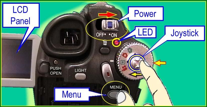 Update Procedure for FW 1. Press and hold "MENU" Button and the JOYSTICK to the left at the same time and then turn Power SW ON and wait for a few seconds.