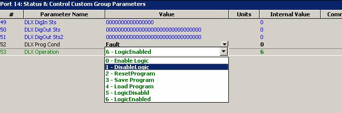 c. Set parameter #53 DLX Operation to DisableLogic.