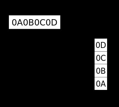 set of four bytes written using