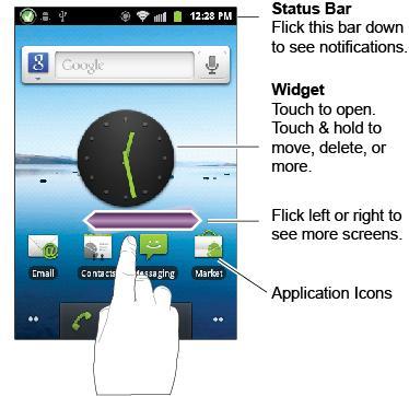 Customize the Home Screen Add Items to the Home Screen 1. Touch and hold an empty area on a home screen.
