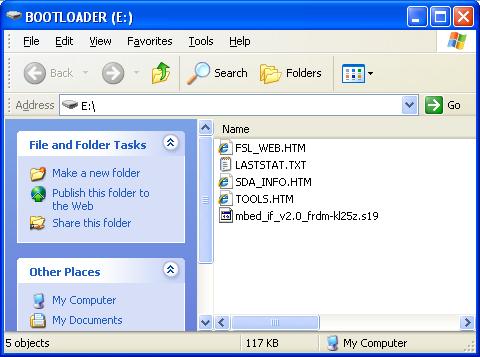 Go to the page http://mbed.org/handbook/mbed-frdm-kl25z, and download and save the file mbed_if_v2.0_frdm-kl25z.