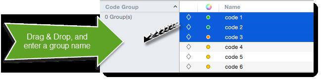 Select the items you want to group by holding down the Shift or Cmd-key. Drag and drop the selected items into the side panel to the left. Enter a name for the group.