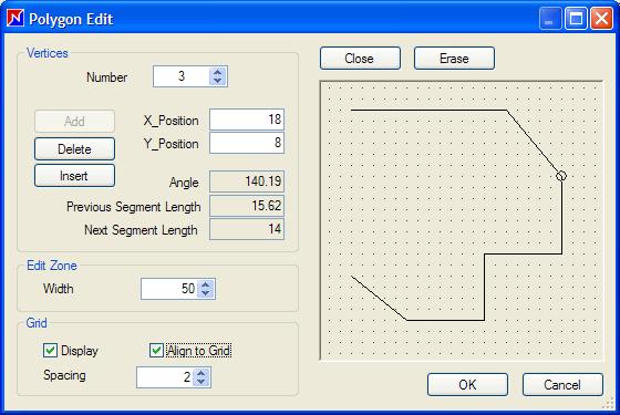 IV. 2 POLYGONAL SHAPES ENTRY The "Other Shape" option opens the "Polygon Edit" window,