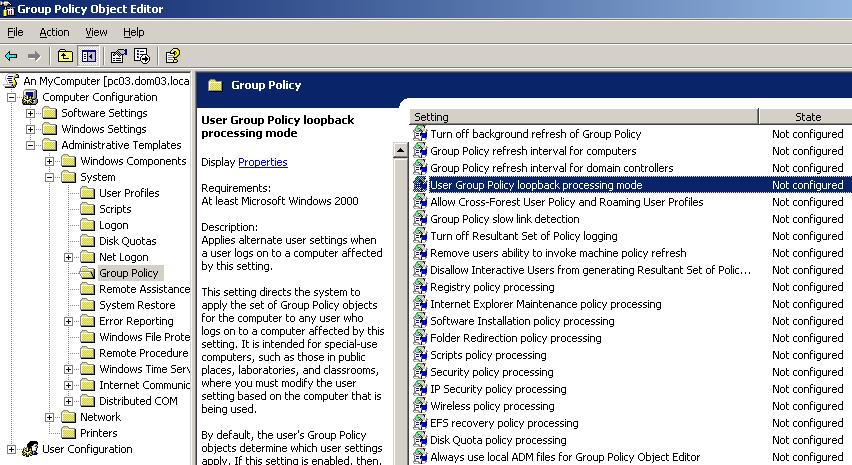 Lookback Policy: lấy Policy trong User áp cho Computer Replace: Ghi đè lên Policy cũ Merge: kết hợp với Policy cũ Khởi động lại máy tính sau khi chỉnh Policy Lookback.