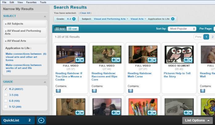 you the choices you have selected for this search After locating a resource: Click on the +