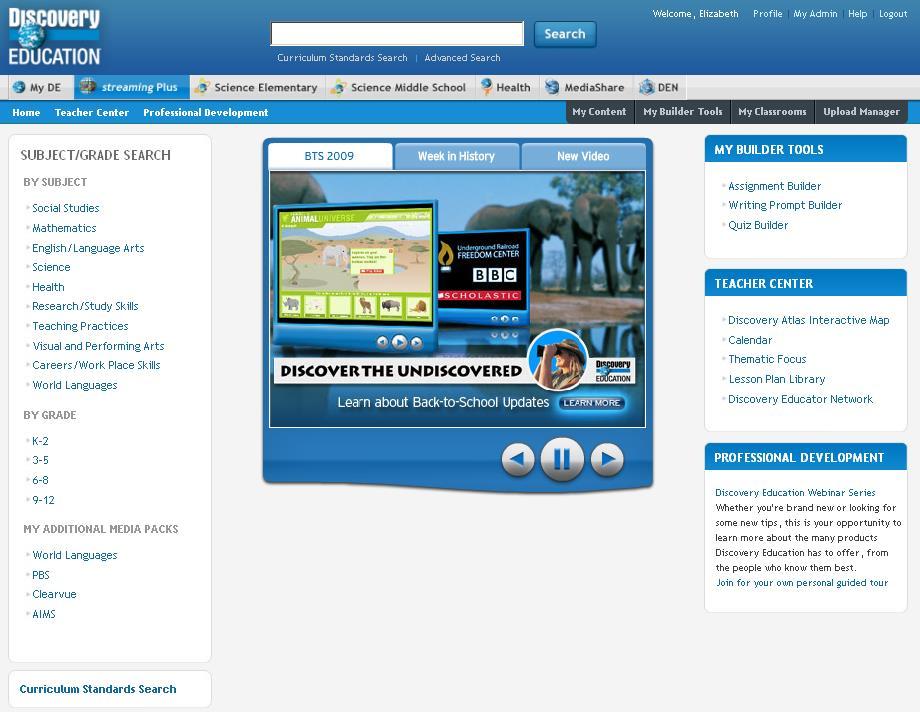 streaming Homepage From the streaming homepage, you can search for digital