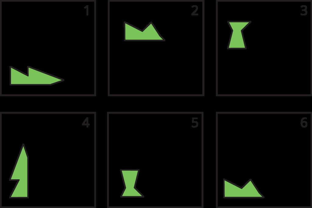 Draw the location of the shape after each move.