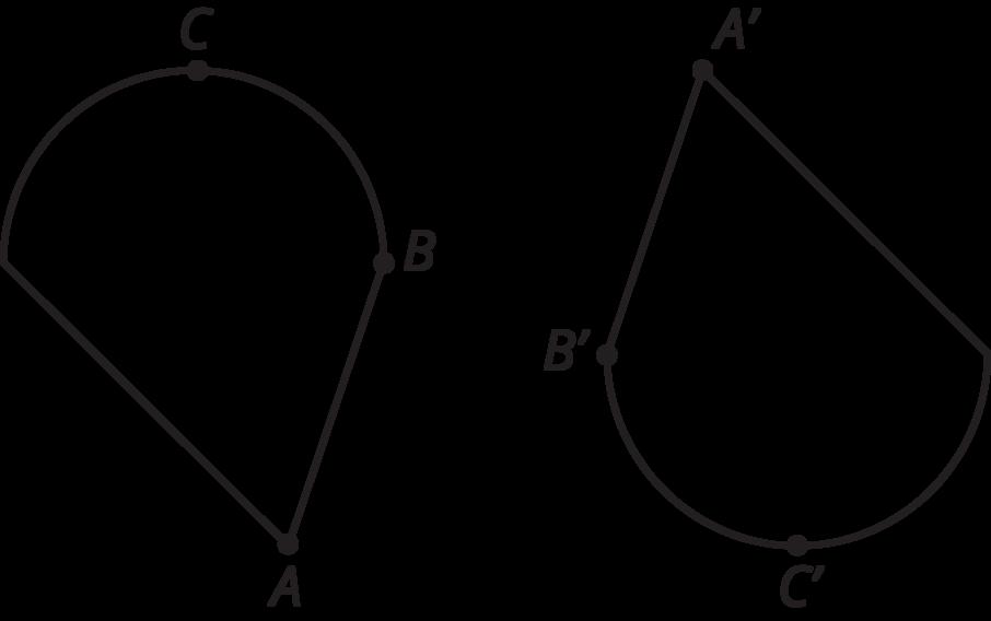 Lesson 13 Which of these four gures are congruent to the top gure? B These two gures are congruent, with corresponding points marked. 1. Are angles and congruent?