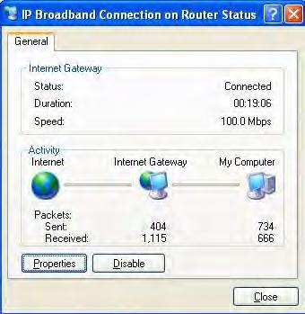After setting Enable UPNP Service setting, an icon of IP Broadband Connection on Router on Windows XP/Network Connections