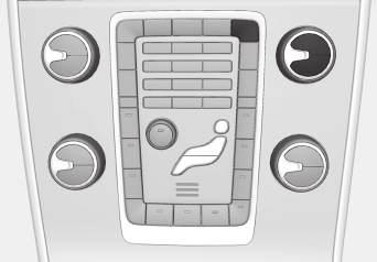 Kasutamine Menüüdes navigeeritakse nuppude abil, mis asuvad keskkonsoolil või rooli parempoolsel klahvistikul*. Keskkonsooli juhtpaneel ja rooli klahvistik.