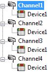 38 Each device has now been defined under its own channel. In this new configuration, a single path of execution is dedicated to the task of gathering data from each device.