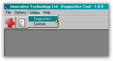 NV9 USB Manual Set Section 3 44 Select the Diagnostics item from the Utilities menu to start the diagnostics process (you can also start the diagnostics by clicking on the left hand icon below the